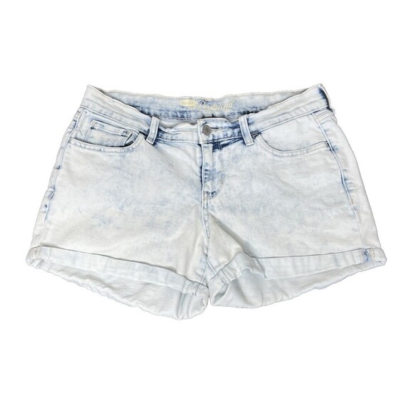 Old Navy Jean Shorts Women 6 Regular The Boyfriend Fit Cuffed Stretchy Bleached - Picture 1 of 5